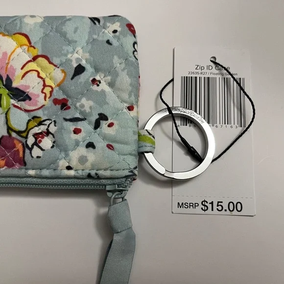 NWT Vera Bradley Floating Garden Zip ID Case and Wide Lanyard Set - Picture 5 of 11